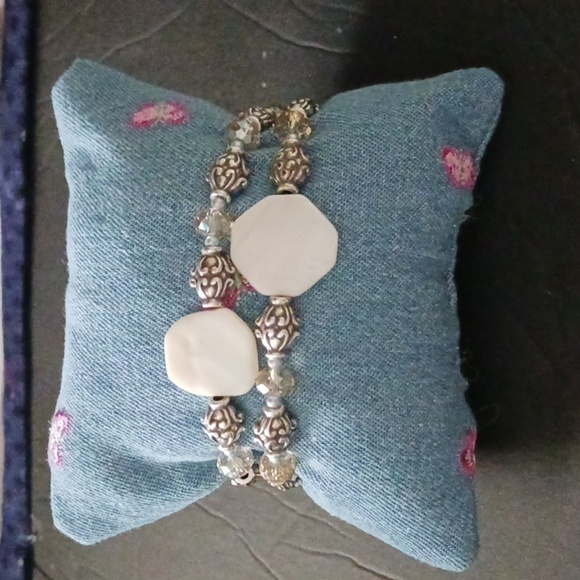 Brighton Utopia Mother of Pearl Double Strand Bracelet - Picture 1 of 7